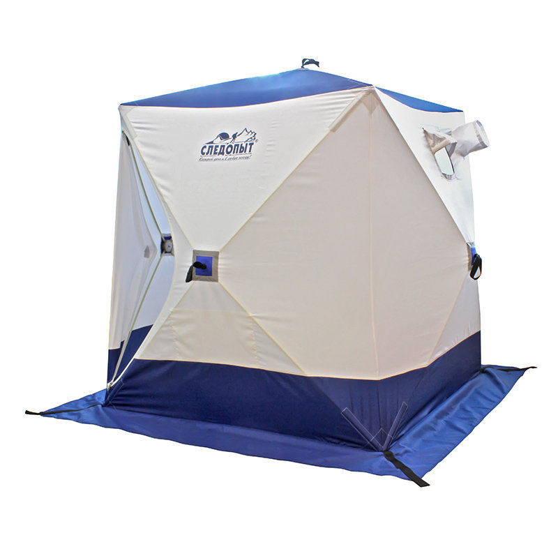 Зимняя палатка куб Следопыт 1,5*1,5 м Oxford 210D PU 1000 PF-TW-09/10 (белый/синий)