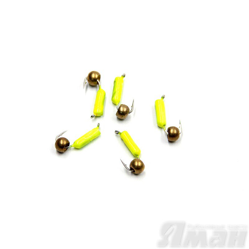 Мормышка безнасадочная Яман Гвоздешарик желтый, d-2 мм, 0,45 г, шарик латунный (5 шт.) Я-МР1688